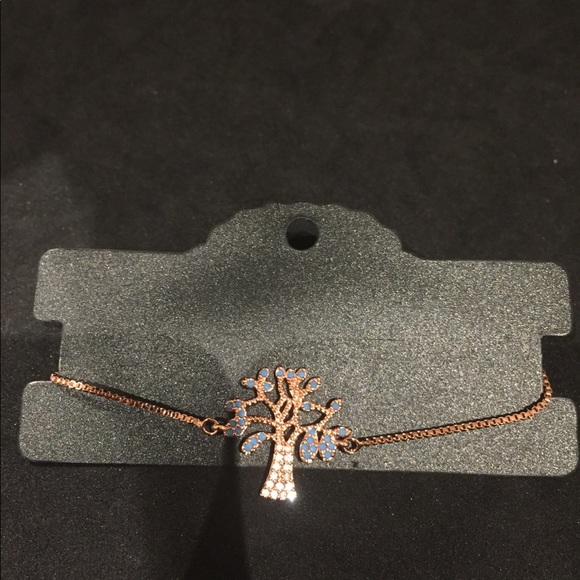 RoseGold Plated with Turquoise adjustable bracelet - Picture 3 of 3